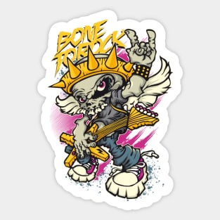 Bone To Rock Retro Style Art Sticker